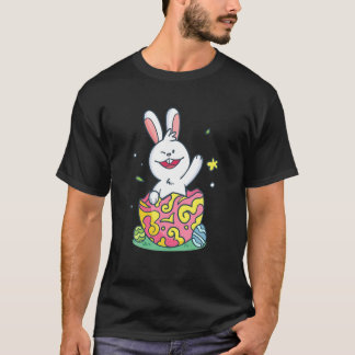 T-shirt Bunny Face Joyeux Jour De Pâques Pour Les Garçons 