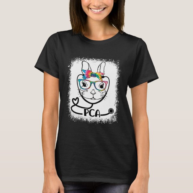 T-shirt Bunny Face PCA Glasses Nurse Easter Day (Devant)