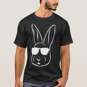 T-shirt Bunny face with sunglasses easter day for boys men