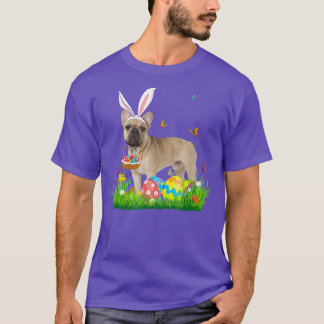 T-shirt Bunny French Buldog avec panier d'oeufs Chasse de