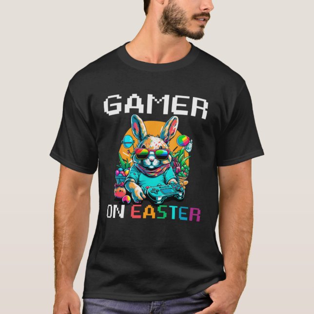 T-shirt Bunny Game Controller Easter Day Gamer Easter  For (Devant)