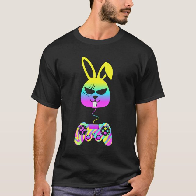 T-shirt Bunny Gamer Angry Gamer Bunny Jeu Controll (Devant)