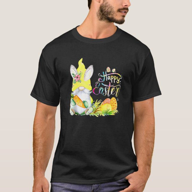 T-shirt Bunny Gnome Rabbit Eggs Hunting Happy Easter Day F (Devant)