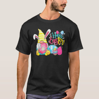 T-shirt Bunny Gnome Rabbit Eggs Hunting Happy Easter Day F
