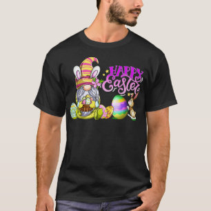 T-shirt Bunny Gnome Rabbit Eggs Hunting Happy Easter Day F