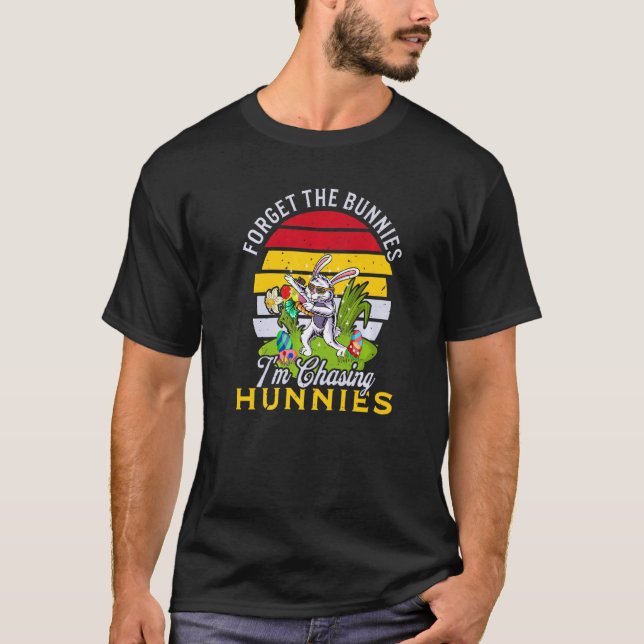T-shirt Bunny Graphic Oublie les lapins que je chasse Hunn (Devant)