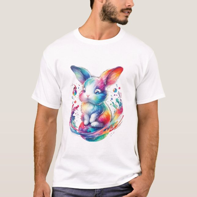 T-shirt Bunny Happy Easter Spring (Devant)