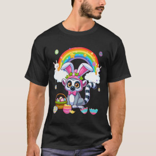T-shirt Bunny Lemur Pâques Chasse Oeufs Panier Ra coloré