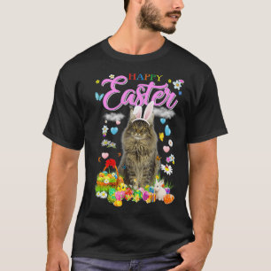 T-shirt Bunny Maine Chat de coton Joyeux oeufs de Pâques 