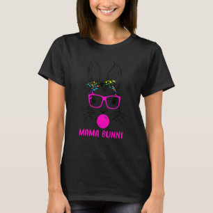 T-shirt Bunny Mama Pâques Jour mignon lapin Visage lunette