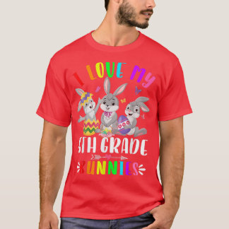 T-shirt Bunny mignon J'aime mes lapins de 5e année Rabbit