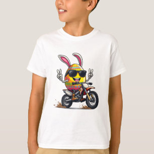 T-shirt Bunny Motocross Rider Dirt Bike OEufs Design