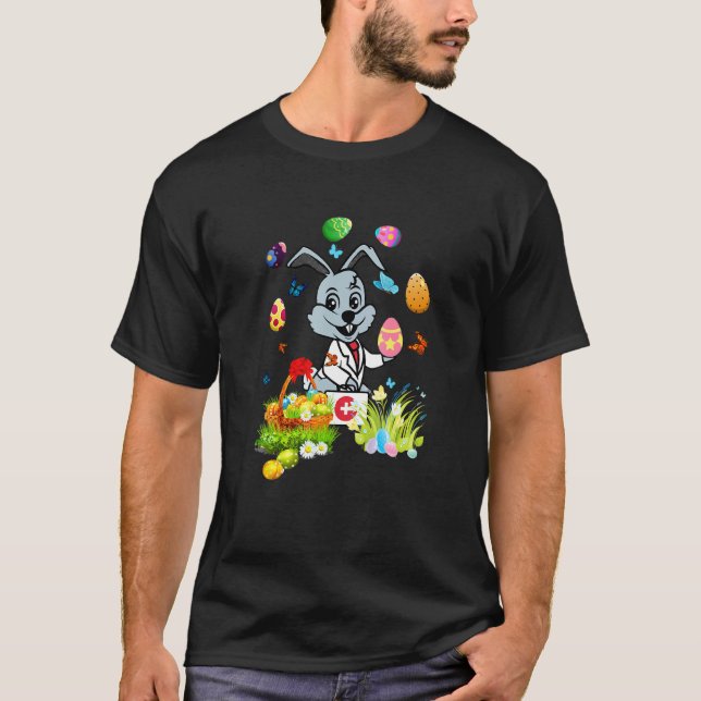 T-shirt Bunny Nurse Funny Oeuf Funny Jour de Pâques Médeci (Devant)