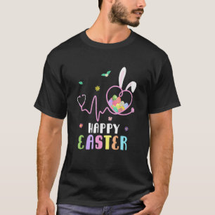 T-shirt Bunny Nurse Stethoscope Joyeux Oeufs de Pâques Rab