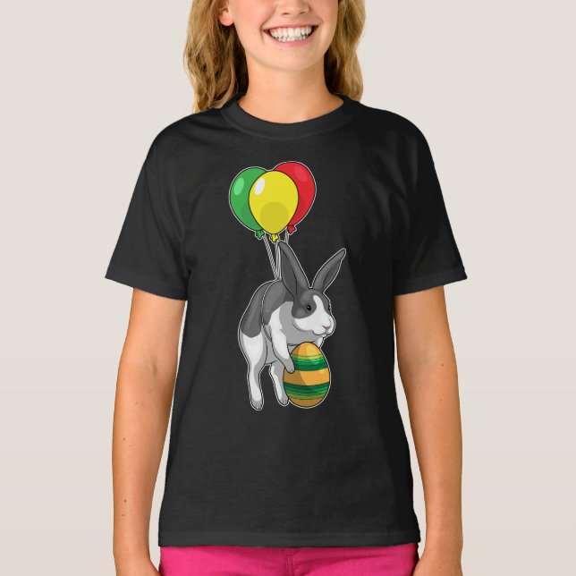 T-shirt Bunny OEufs de Pâques de Pâques Ballons (Devant)