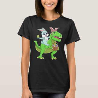 T-shirt Bunny Pâques équitation Dinosaure T Rex Enfants Pâ