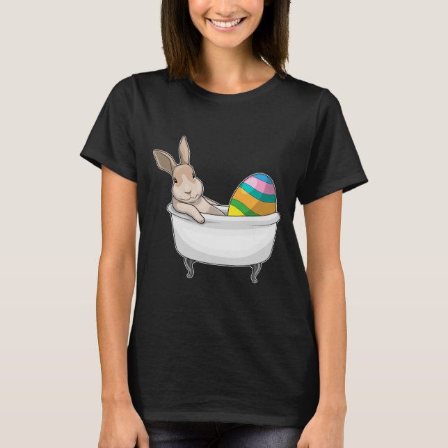 T-shirt Bunny Pâques oeuf de Pâques Bain (Devant)