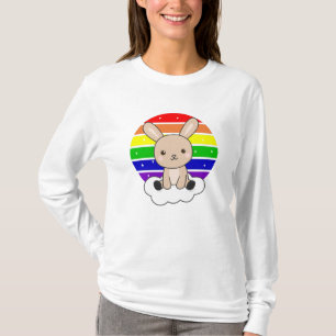 T-shirt Bunny Parties scintillant arc-en-ciel Kawaii Bunny