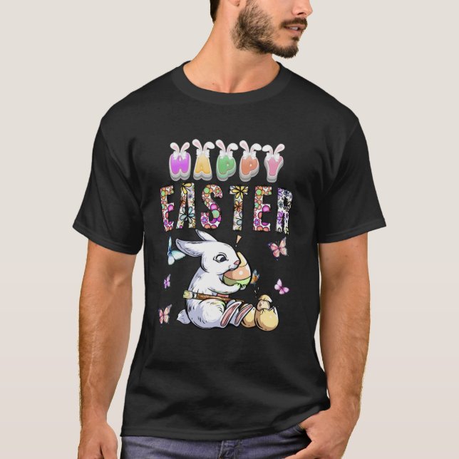 T-shirt Bunny Pastel Printemps Chasse Oeufs Rabbit Joyeux  (Devant)