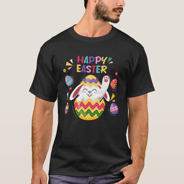 T-shirt Bunny Pastel Spring Hunt Eggs Rabbit Happy Easter  (Devant)
