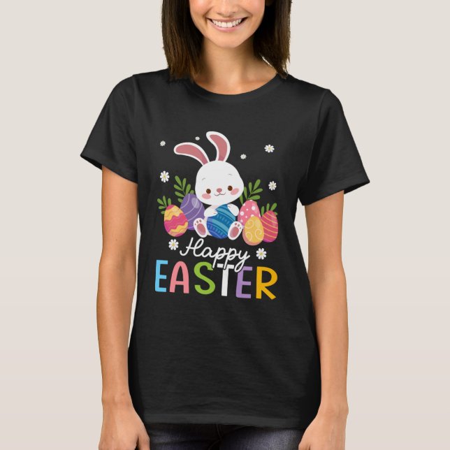 T-shirt Bunny Pastel Spring Hunt Eggs Rabbit Happy Easter  (Devant)
