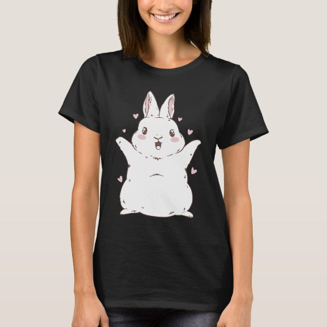 T-shirt Bunny Rabbit Christmas New Year cute (Devant)