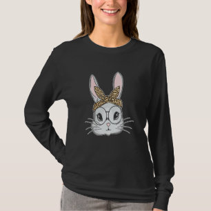 T-shirt Bunny Rabbit Messy Bun Leopard tenue de Pâques Tod