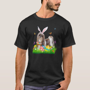 T-shirt Bunny Shih Tzu With Egg Basket Easter Hunting Egg