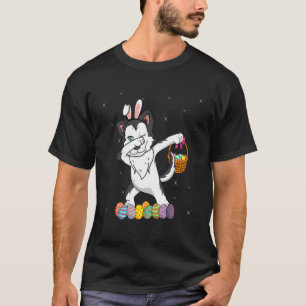 T-shirt Bunny Sibérie Husky Dabbing Chien Joyeux jour de P