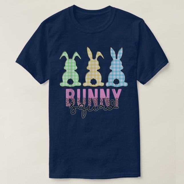 T-shirt Bunny Squad Leopard Plaid Lapin Lapin Lapin Amoure (Design devant)