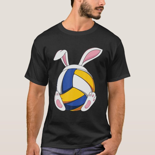 T-shirt Bunny Volleyball Heartbeat Funny Easter Day Bunny (Devant)