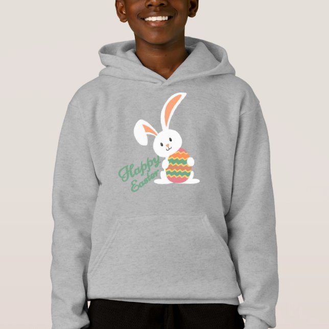 T-shirt  bunny with an easter egg in the paws. (Devant)