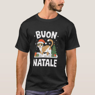 T-shirt Buon Natale American Bobtail Cat Noël Italie S