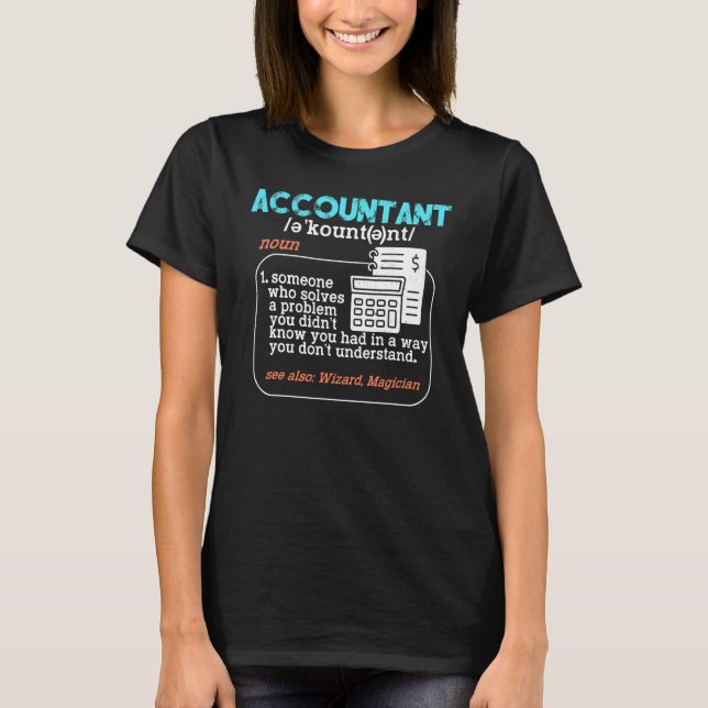 T-shirt Bureau de définition du comptable Comptabilité hum (Devant)
