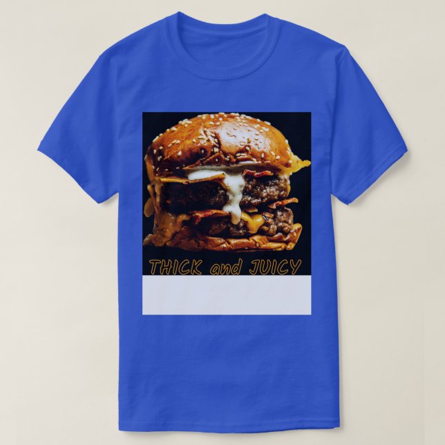 T-shirt Burger au fromage épais et juteux (Design devant)