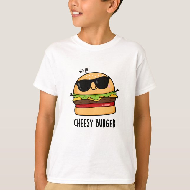 T-shirt Burger au fromage Puns de nourriture amusant (Devant)