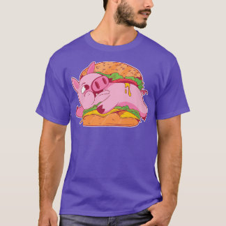 T-shirt Burger avec ingrédients de porc Premium