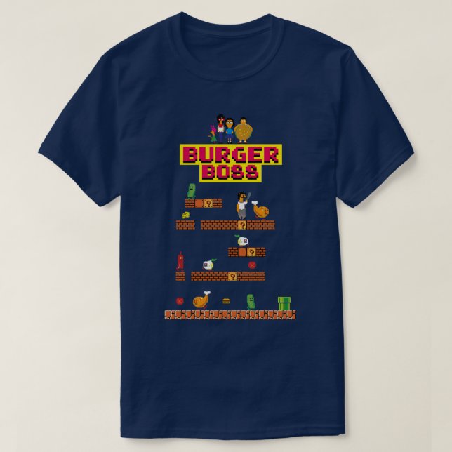 T-shirt Burger Boss pixel art (Design devant)