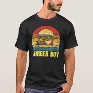 T-shirt Burger Boy Cheeseburger Hamburger Lover Retro Vin