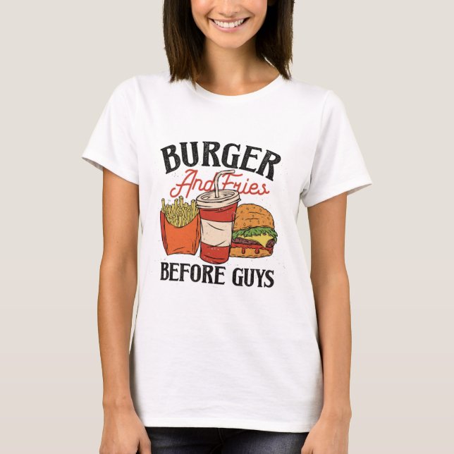 T-shirt Burger Et Fries Avant Les Garçons (Devant)