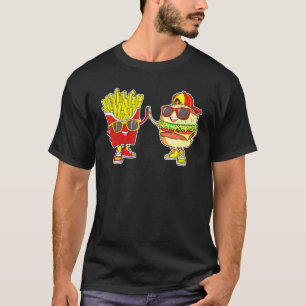 T-shirt Burger Et Fries Branché Bff Fast Food Qui Lo