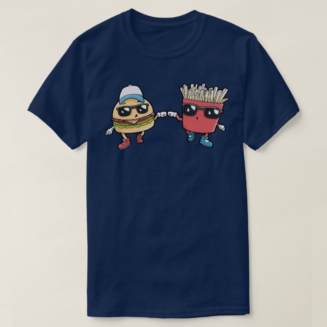 T-shirt Burger Pommes Restauration rapide (Design devant)