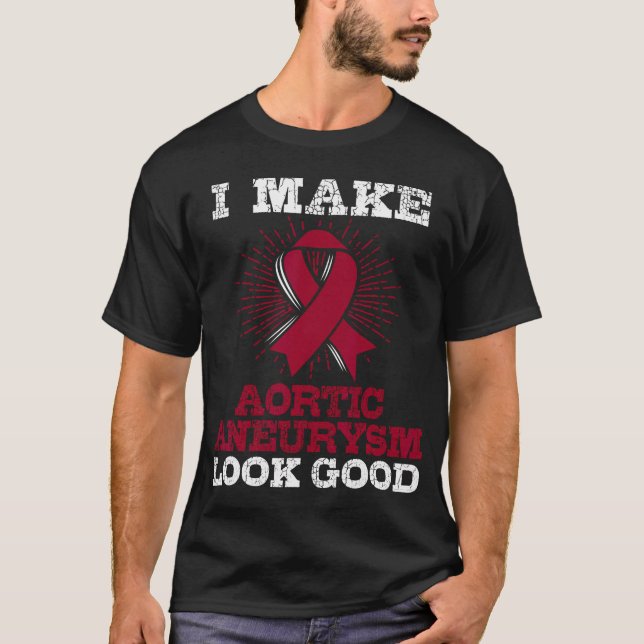 T-shirt Burgund de sensibilisation à l'aortisme th (Devant)
