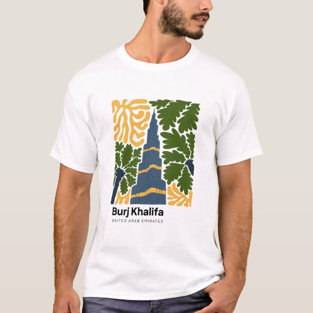 T-shirt Burj Khalifa Dubai Émirats arabes unis abstrait vo (Devant)