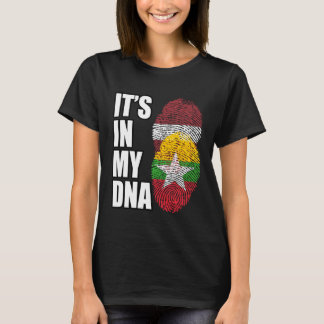 T-shirt Burmese And Latvian Mix DNA Heritage Flag