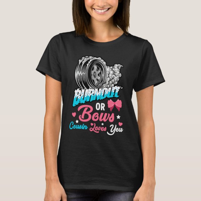 T-shirt Burnout or Bows Gender Reveal Baby Announcement Pa (Devant)