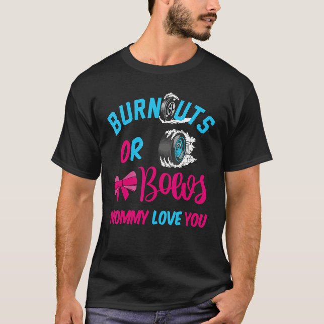 T-shirt Burnouts or Bows Baby Gender Reveal Mommy Loves Yo (Devant)