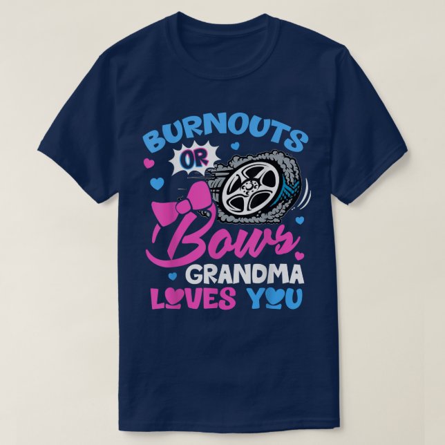 T-shirt Burnouts ou Bows Grand-mère vous aime Révéler le g (Design devant)