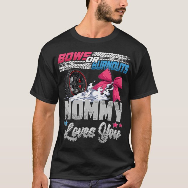 T-shirt Burnouts Ou Bows Sexe Révéler Faire-part de fête (Devant)