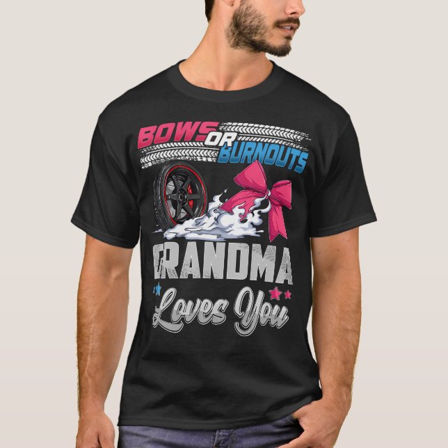 T-shirt Burnouts Ou Bows Sexe Révéler Faire-part de fête (Devant)
